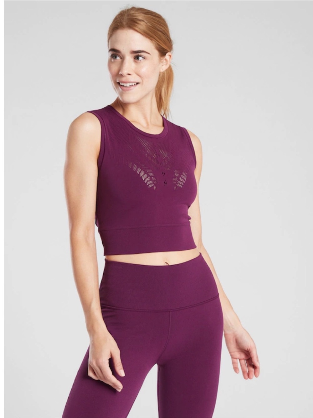 ATHLETA Athleta Ujjayi Crop Tank S/M Velvet Plum